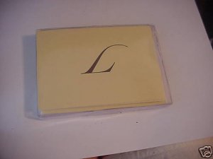 Blank Note Cards With Your Initial Great "L"  ENVELOPES