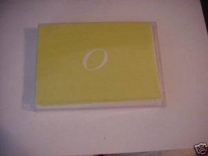 Blank Note Cards With Your Initial  "O"  ENVELOPES