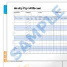 Weekly Payroll Record Blank Forms