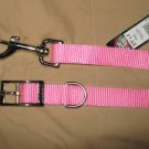 Dog Leash & Matching 14.5"-17" Collar Medium New Pink Nylon