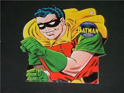 Batman,Robin,& Batmobile 3D Die Cut 45 RPMs 1966