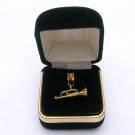 Bugle Horn Pendant Charm Gold Tone