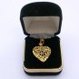 Filigree Heart Love Pendant Charm Gold Tone