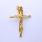 Entwining Cross Religious Pendant Charm Gold Tone