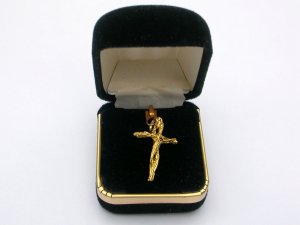 Entwining Cross Religious Pendant Charm Gold Tone
