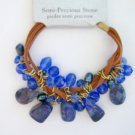 Royal blue semi-precious stone cha cha bracelet NWT