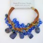 Royal blue semi-precious stone cha cha bracelet NWT
