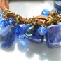 Royal blue semi-precious stone cha cha bracelet NWT
