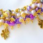Four leaf clover purple ombre bead cha cha charm bracelet