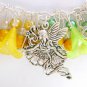 Fairy and four leaf clover yellow rainbow charm bracelet