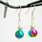 Carnival flower rainbow aqua pink gold AB glass bead bracelet