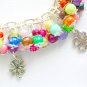 Four leaf clover shamrock rainbow bead cha cha charm bracelet