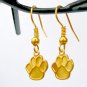 Czech black cat head bead gold paw print charm bracelet