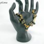 Czech pressed glass black cat head bead crystal bracelet earrings set