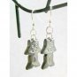 Hematite Cat natural stone crey pendant Necklace Earrings Set