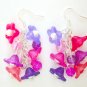Bell flower cluster purple pink fuchsia bead cha cha earrings
