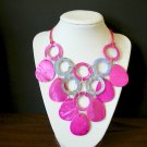 Carol Dauplaise fuchsia pink blue violet shell necklace NWT Carol Dauplaise fuchsia pink blue violet shell necklace NWT