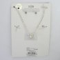 Clear rhinestone crystal swag princess necklace and earrings set NWT