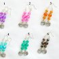 Hello kitty cat purple pink orange aqua teal brown charm earrings