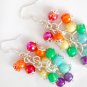 Rainbow chakra faceted bead cha cha earrings