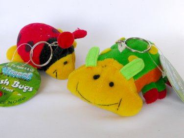 NWT Red and Green Lady Bug Insect Plush Key chain lot of 2