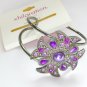 Xhilaration purple crystal cross gunmetal cuff bracelet NWT