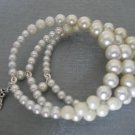 White pearl vintage bead princess charm bangle bracelet earrings set White pearl vintage bead princess charm bangle bracelet earrings set