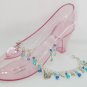 Fairy princess star moon charm aqua blue bead anklet