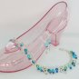 Dolphin charm aqua blue pearl bead anklet