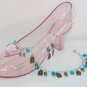 Flip Flop shoe charm blue brown glass bead anklet