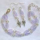 Fairy charm purple trans luster hex seed bead Bracelet Earrings Set Fairy charm purple trans luster hex seed bead Bracelet Earrings Set