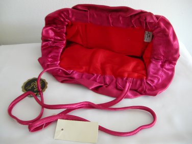 La Regale LTD NWT vintage hot pink shiny satin evening clutch purse