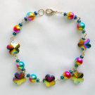 Rainbow bright carnival AB crystal glass flower bead bracelet earngs set Rainbow bright carnival AB crystal glass flower bead bracelet earngs set