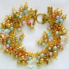 Fairy AB crystal butterfly pastel peach bead charm bracelet Fairy AB crystal butterfly pastel peach bead charm bracelet