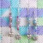 Butterfly silver bead light purple & baby blue earrings 2 Pair