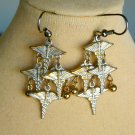 Caduceus charm antique finish dangle nurse medical earrings Caduceus charm antique finish dangle nurse medical earrings
