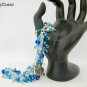 Fairy and dangling star charm blue aqua bead cha cha bracelet