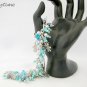 Angel snowflake ice aqua blue grey bead charm bracelet