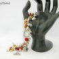 Love my cat red brown olive picture frame charm bracelet