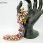 Four leaf clover purple ombre bead cha cha charm bracelet