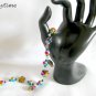 Rainbow bright carnival AB crystal glass flower bead bracelet earngs set