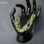 Clover charm lime green luster hex seed bead Bracelet Earrings Set