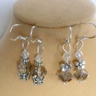 Light smoky gray crystal bead butterfly flower earrings 2 Pair Light smoky gray crystal bead butterfly flower earrings 2 Pair