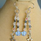 Shooting star charm AB iridescent crystal bead dangle earrings Shooting star charm AB iridescent crystal bead dangle earrings