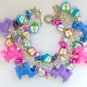 Dog and apple purple pink blue pony bead chunky bracelet