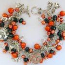 Dog poodle labrador orange peach and black charm bracelet Dog poodle labrador orange peach and black charm bracelet