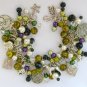 Czech glass dog bead olive green charm cha cha bracelet