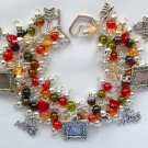 Love my cat red brown olive picture frame charm bracelet Love my cat red brown olive picture frame charm bracelet