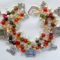 Love my cat red brown olive picture frame charm bracelet