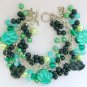 Paw charm painted teal green black animal lover bracelet